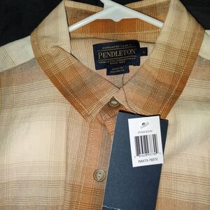 Pendleton Tan and Cream Checkered Shirt